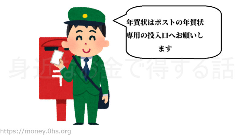 年賀状はポストの年賀状専用の投入口へ